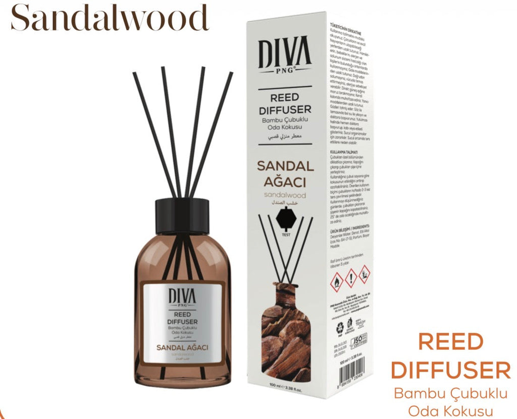 Diva Reed Diffuser – Sandal Ağacı (Sandalwood) 100 ml - Hairwaxshop