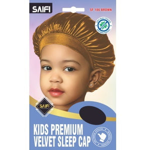 Saifi Kids Premium Velvet Sleep Cap Dark Brown SF186