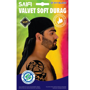 Saifi Velvet Soft Durag SF 017 BLACK