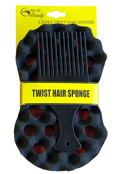 Wrap Up Beauty 2 Sides Twist Haar Sponge Big Size + Gratis Styling Comb