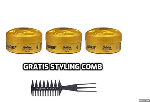 Glorie Golden Styling Wax Firm Hold + Gratis Styling Comb